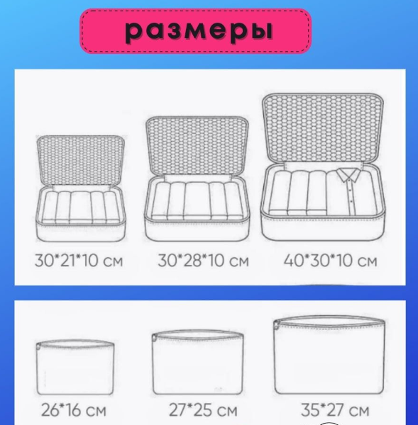 Набор дорожных органайзеров Laun Drypouch Travel 6 штук разных размеров