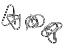 Набор из 3 металлических головоломок в мешочках «Enigma», Цвет серебристый