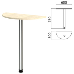 Стол приставной полукруг "Канц", 600х300х750 мм, цвет дуб молочный (КОМПЛЕКТ)