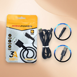 Кабель USB MRM MR88m силиконовый USB-Micro, длина 1200мм, ток 3А, черный / Прочный и гибкий для быстрой зарядки и передачи данных