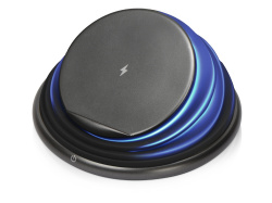 Беспроводное зарядное устройство «Hybrid» с ночником , Цвет серый