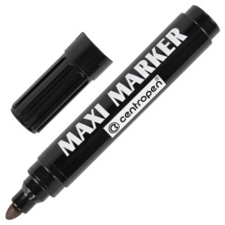 Маркер перманентный универсальный ЧЕРНЫЙ CENTROPEN "Maxi Marker", 2-4 мм, 8936, 5 8936 0112