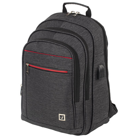 Рюкзак BRAUBERG FUNCTIONAL с отделением для ноутбука, 3 отделения, USB-порт, "Progress", 48х14х34 см, 229873