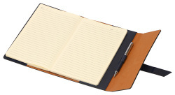 Бизнес-блокнот А5 с клапаном «Fabrizio» с ручкой, Цвет синий, серебристый