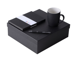 Подарочный набор «COLOR IT» с блокнотом, ручкой и кружкой, Размер гибкая обложка, Цвет черный