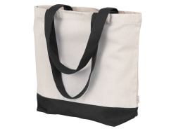Сумка для шоппинга «Cotton» из переработанного хлопка, 280 г/м2, Цвет натуральный/черный