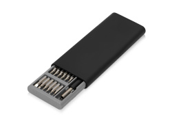 Отвертка с набором из 24 насадок «Bits», Цвет черный, серый