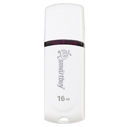 Флеш-диск 16 GB, SMARTBUY Paean, USB 2.0, белый, SB16GBPN-W