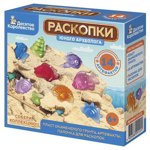 Набор для раскопок MAXI (гипс, стек, 19-26 фигурок из пластика), АССОРТИ, 10 КОР