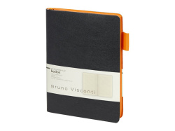 Ежедневник недатированный А5 «Boston», Цвет черный с оранжевым обрезом