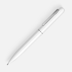 Ручка шариковая Scribo, матовая белая, 14х1,4 см