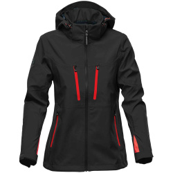 Куртка софтшелл женская Patrol, черная с красным, XS–XXL