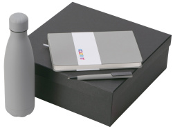 Подарочный набор «COLOR IT» c блокнотом, ручкой и термобутылкой, Размер твердая обложка, Цвет серый