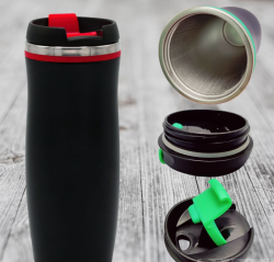 УЦЕНКА  Термокружка Dark Latte, красный