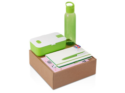 Набор «Bitetime» с бутылкой для воды, блокнотом, ручкой и ланчбоксом, Цвет зеленое яблоко