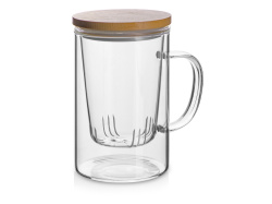 Стеклянная кружка с заварочной емкостью «Milfoil», Цвет прозрачный