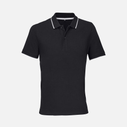 Рубашка поло унисекс Palermo, черная с белым, XS–3XL