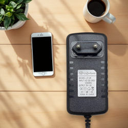 Блок питания 5V LP28, 5V, 3A, штекер 4.0*1.7, длина кабеля 1000 мм, черный