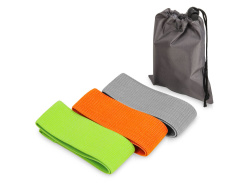 Набор тканевых фитнес-резинок «Fit», Цвет зеленый, оранжевый, серый