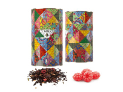 Подарочный набор с черным чаем и малиновыми леденцами в тубусе, Цвет мультиколор