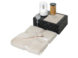 Подарочный набор «Re:Snug» с пледом, увлажнителем и попкорном, Цвет бежевый