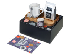 Подарочный набор «Re:y. Hearth»  с кружкой, подносом и чаем, Цвет белый