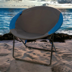 Круглый складной туристический стул, синий / Портативный кемпинговый стул