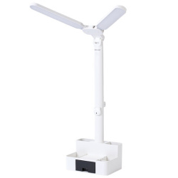 Настольная лампа / светильник беспроводная SONNEN PT-201, органайзер, USB, LED, 5 Вт, 3 режима, белый, 238781