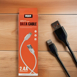 Кабель USB MRM MR21i USB-Lightning, длина 1000мм, ток 2.4А, черный / Ускоренная зарядка и надежная синхронизация
