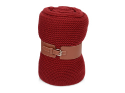 Плед акриловый «Chain», Цвет бордовый, коричневый