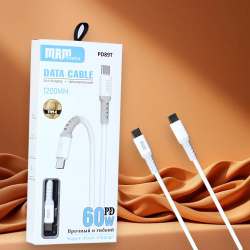 Кабель USB MRM PD89T USB Type-C-C, длина 1200мм, ток 3.1А, мощность 60Вт, белый / Прочный и гибкий для быстрой зарядки