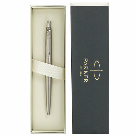 Ручка шариковая PARKER "Jotter Core Stainless Steel CT", пакет, 880892