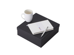 Подарочный набор «COLOR IT» с блокнотом, металлической ручкой и кружкой, Размер твердая обложка, Цвет белый