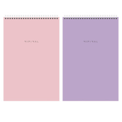 Блокнот ДЭК А4, 200х290 мм, 80 л., КОМПЛЕКТ 2 шт., гребень, подложка, BRAUBERG "Minimal Pastel", 116453