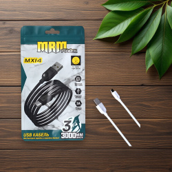 Кабель USB MRM MX14 USB-Micro, длина 3000мм, ток 3А, белый / Долговечность и комфортная длина для удобного использования