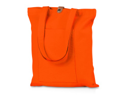 Cумка «Clip» из хлопка 340 г/м2 с застежкой из экокожи, Цвет оранжевый