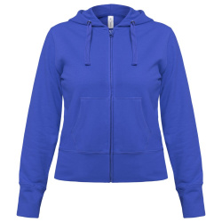 Толстовка женская Hooded Full Zip ярко-синяя, XS–XL