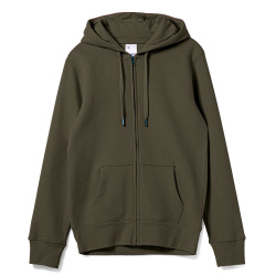 Толстовка на молнии с капюшоном унисекс King, хаки, XS–3XL
