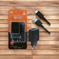 Сетевое зарядное устройство LP S40t QC3.0 5V/3.1A, 1USB, с кабелем Type-C 1м, черный