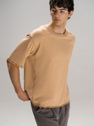 Футболка оверсайз унисекс Vozduh, бежевая, XS–XXL