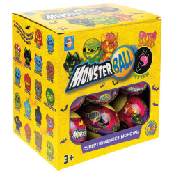 Фигурка-тянучка "Крутой замес. MONSTER BALL" с шаром внутри 5 см, 18 видов, дисплей, 1TOY, Т23664