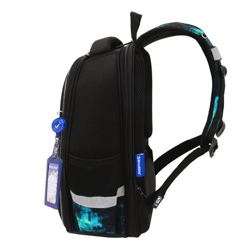 Ранец BRAUBERG FIT, 2 отделения, "Neon gamepad", 3D-панель, 38х27х14 см, 274385