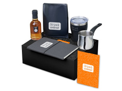 Подарочный набор «Re:y. Routine» с туркой, термокружкой и кофе, Цвет серый