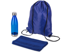 Спортивный набор с бутылкой и полотенцем «Beginner», Цвет синий
