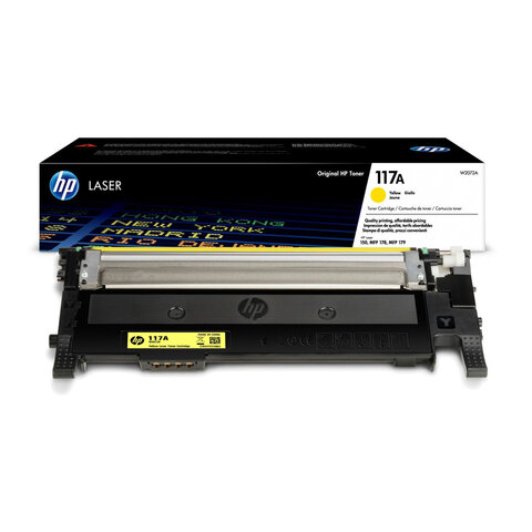 Картридж лазерный HP (W2072A) для HP Color Laser 150a/nw/178nw/fnw, №117A, желтый, оригинальный, ресурс 700 страниц