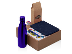 Набор «Teanote» с термобутылкой, блокнотом, ручкой и чаем, Цвет синий, темно-синий