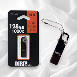 USB-накопитель MRM MB45, металлический, 128 ГБ, 10 Мб/с, USB 2.0/3.0, черный / Прочность и вместительность для ваших данных