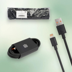 Кабель RC60 USB Type-C - Lightning, длина 1000мм, ток 6А, черный / Надежность и высокая скорость зарядки