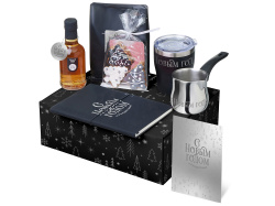 Подарочный набор «Re:Routine» с туркой, термокружкой и кофе, Цвет черный