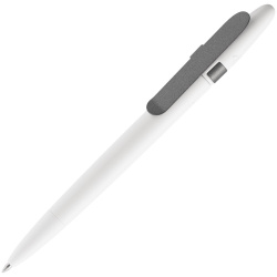 Ручка шариковая Prodir DS5 TSM Metal Clip, белая с серым, 14,5х1,1 см